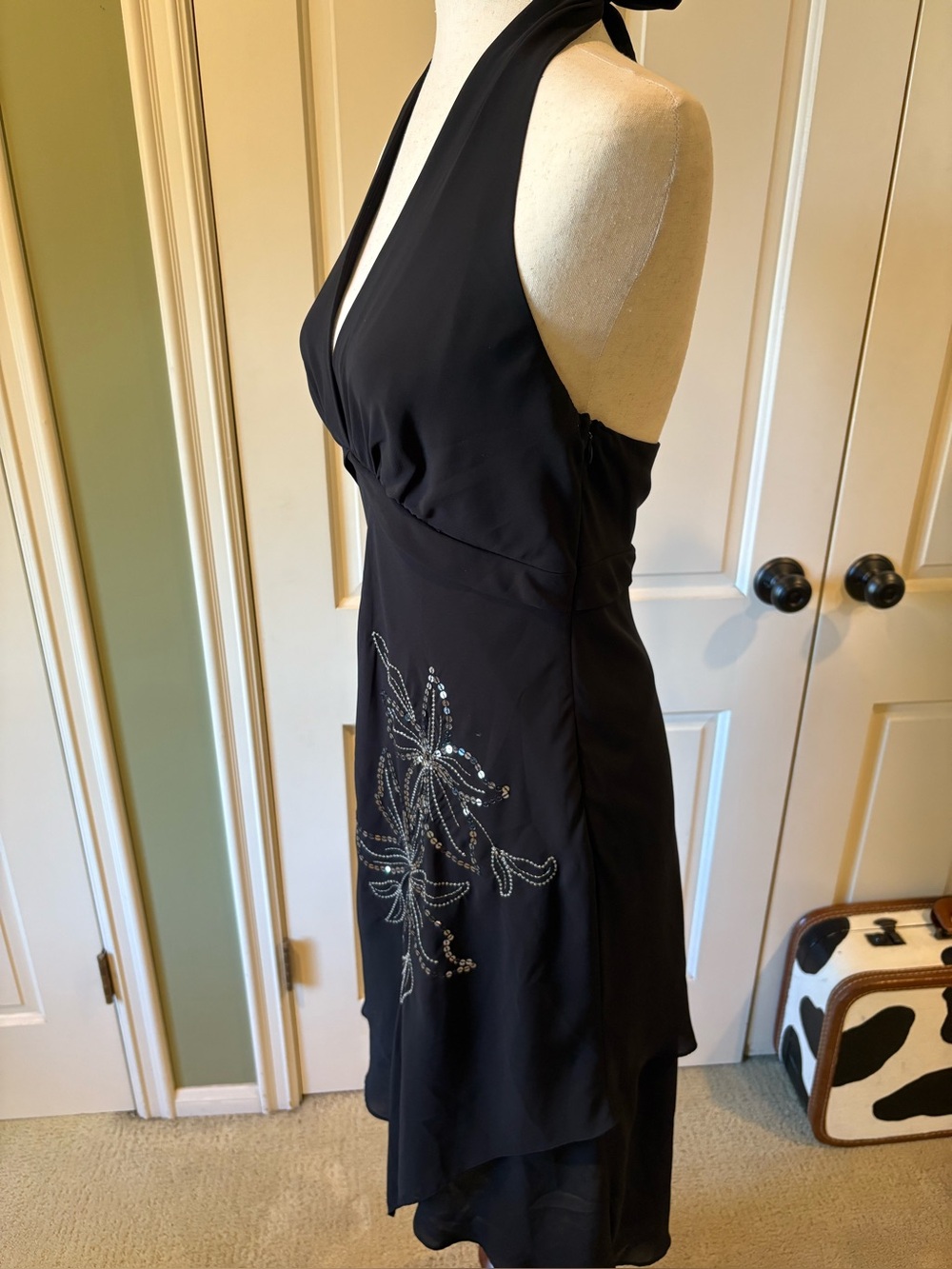 Dressbarn Embellished Ruched Halter Dress